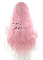 28" Long Curly Pink Fashion Synthetic Hair Wig CM201