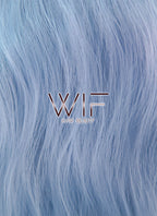 28" Long Curly Light Blue Fashion Synthetic Hair Wig CM202