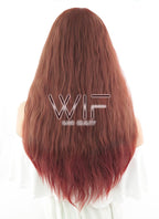 28" Long Curly  Reddish Brown Fashion Synthetic Hair Wig CM203