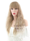 28" Long Curly Brown Mixed Blonde Fashion Synthetic Hair Wig CM204