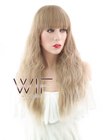 28" Long Curly Brown Mixed Blonde Fashion Synthetic Hair Wig CM204