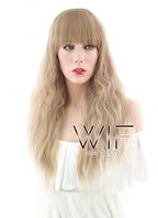 28" Long Curly Brown Mixed Blonde Fashion Synthetic Hair Wig CM204