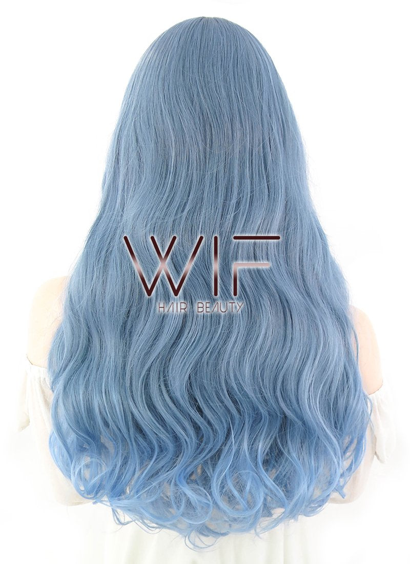 24" Wavy Two Tone Blue Synthetic Wig CM205
