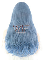 24" Wavy Two Tone Blue Synthetic Wig CM205