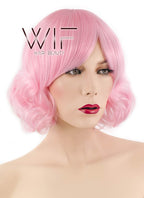 10" Short Curly Pink Fashion Synthetic Hair Wig CM206