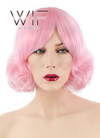 10" Short Curly Pink Fashion Synthetic Hair Wig CM206
