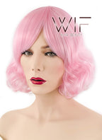 10" Short Curly Pink Fashion Synthetic Hair Wig CM206