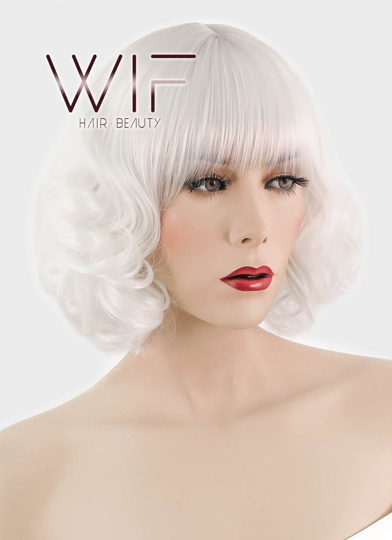 10" Wavy White Synthetic Wig CM210