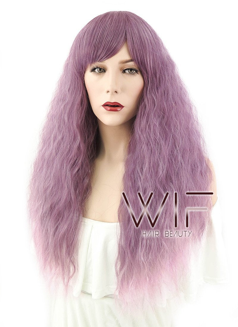 18" Wavy Two Tone Purple Synthetic Wig CM211