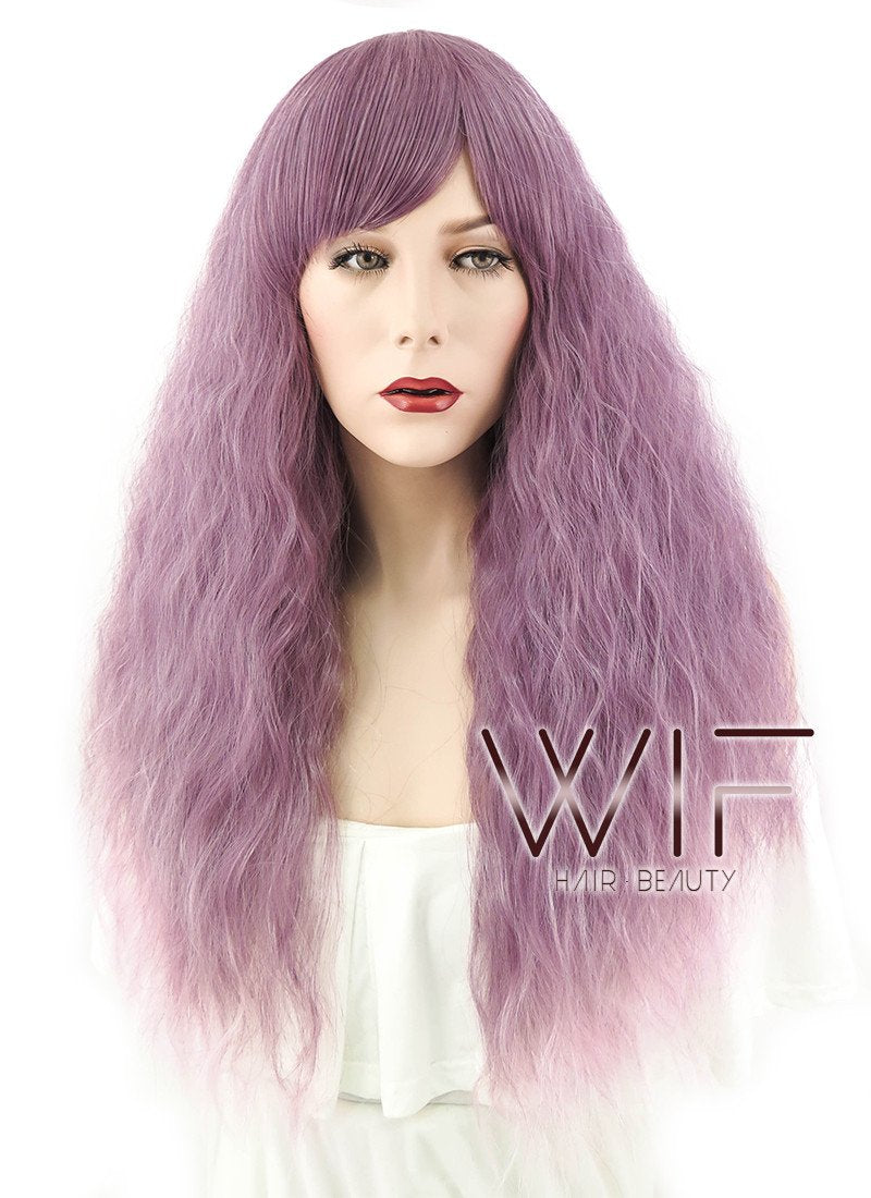 18" Long Curly Two Tone Purple Fashion Synthetic Hair Wig CM211
