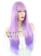 24" Straight Two Tone Purple Synthetic Wig CM215