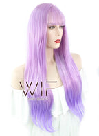 24" Straight Two Tone Purple Synthetic Wig CM215