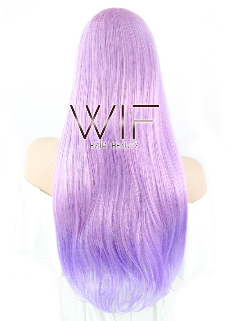 24" Straight Two Tone Purple Synthetic Wig CM215