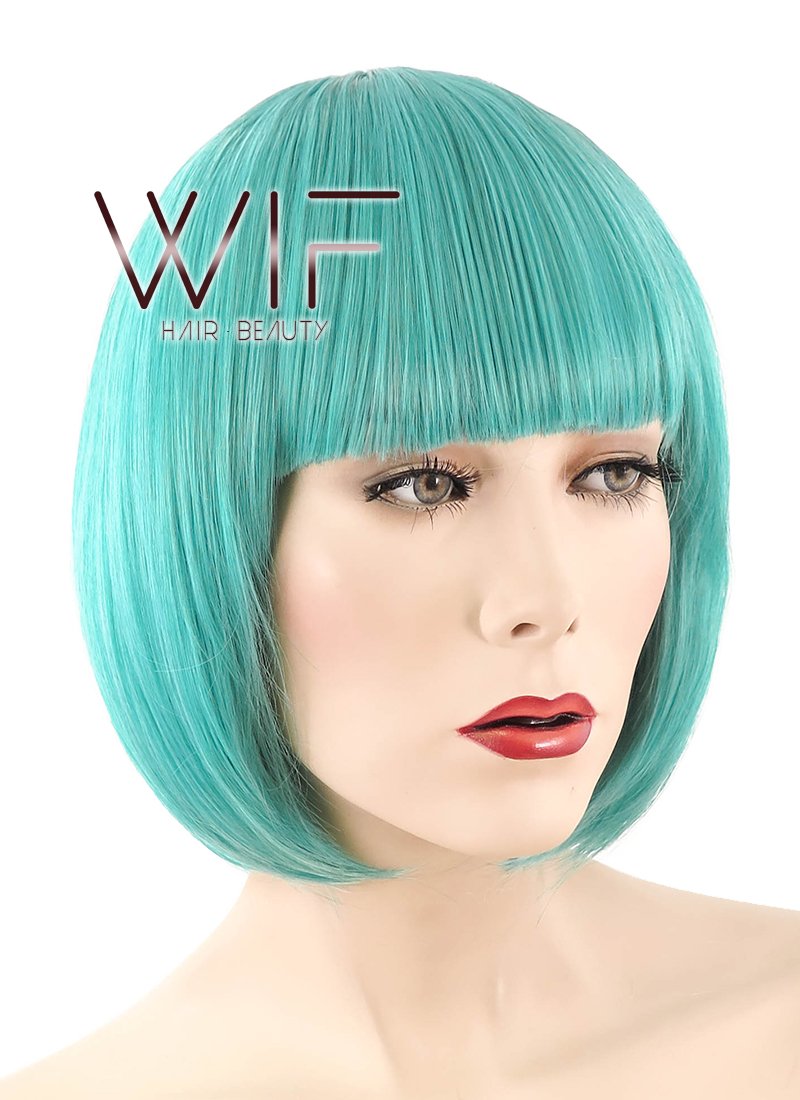 10" Straight Turquoise Synthetic Wig CM216