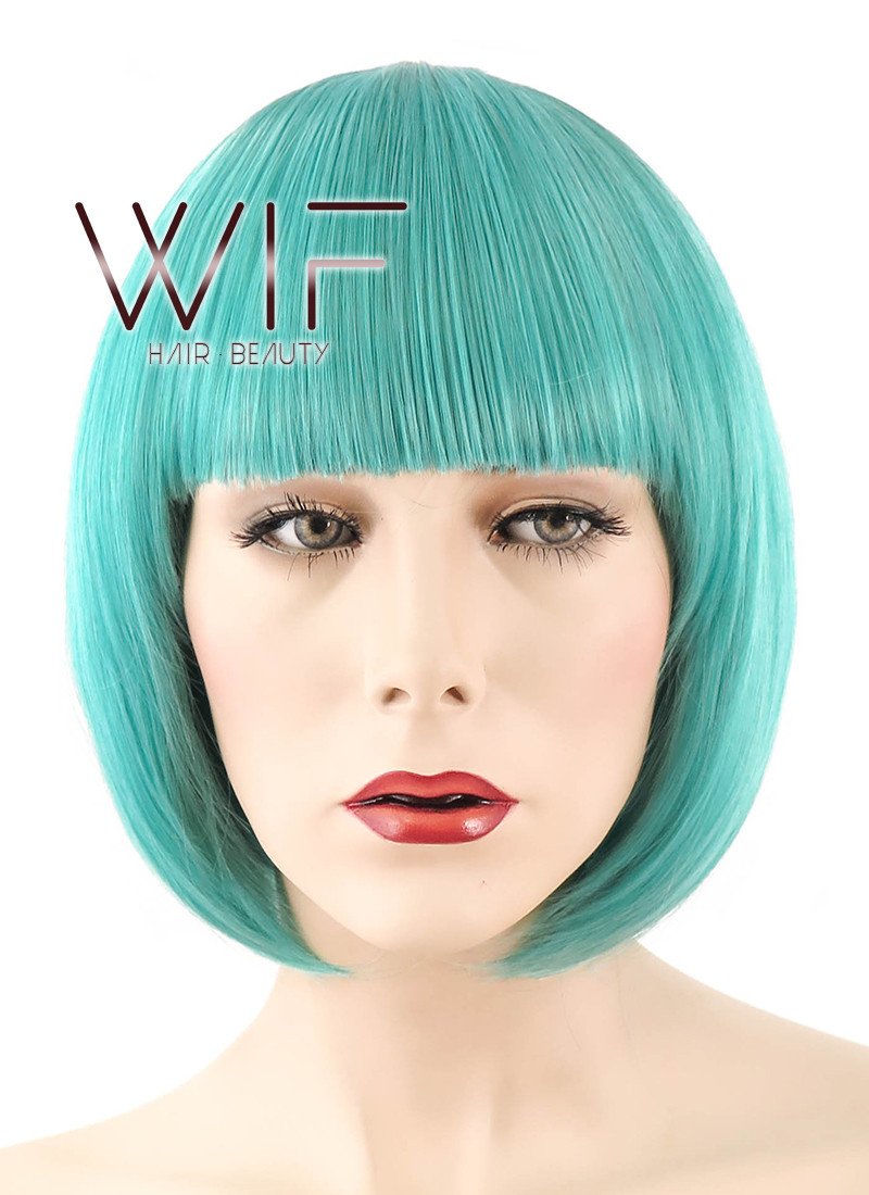 10" Short Straight Green Fashion Synthetic Hair Wig CM216