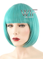 10" Short Straight Green Fashion Synthetic Hair Wig CM216