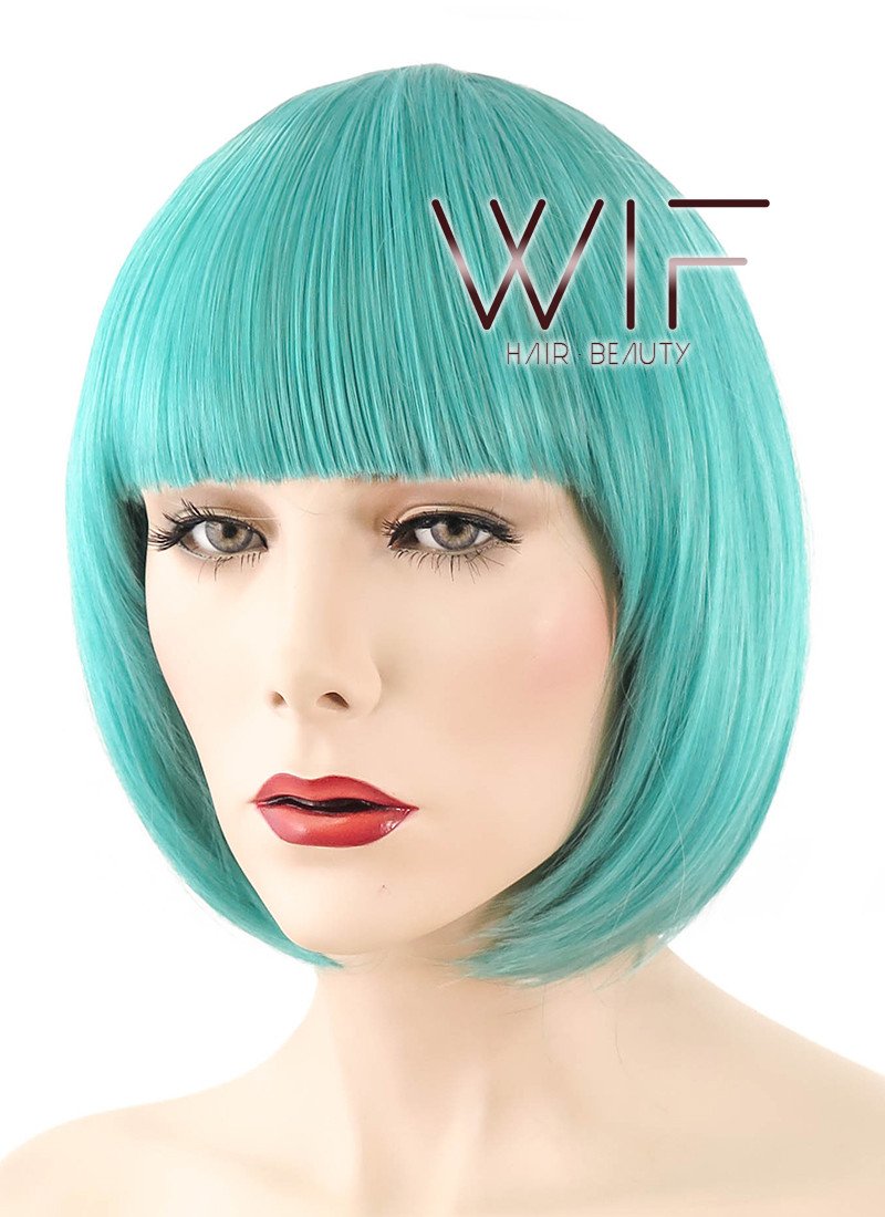 10" Short Straight Green Fashion Synthetic Hair Wig CM216
