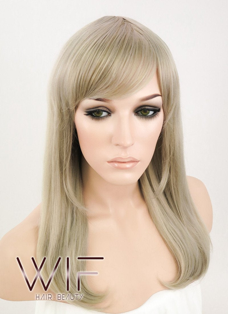 Medium Wavy Ash Blonde Fashion Wig EY149