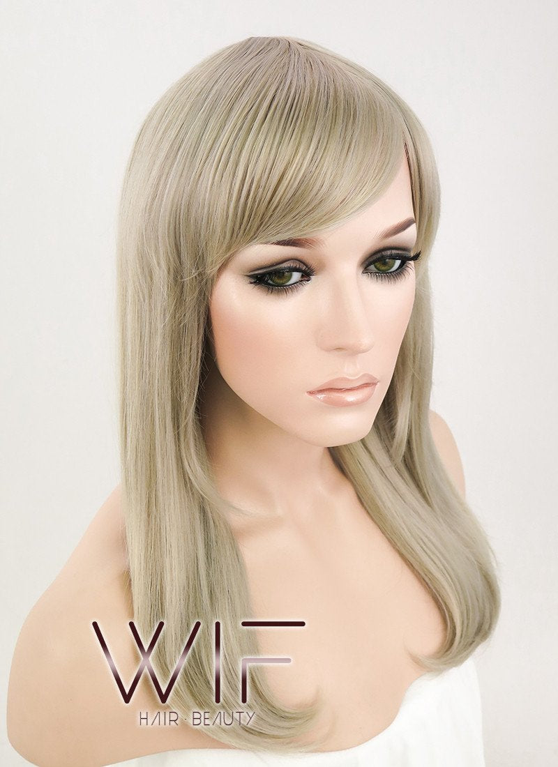 Medium Wavy Ash Blonde Fashion Wig EY149