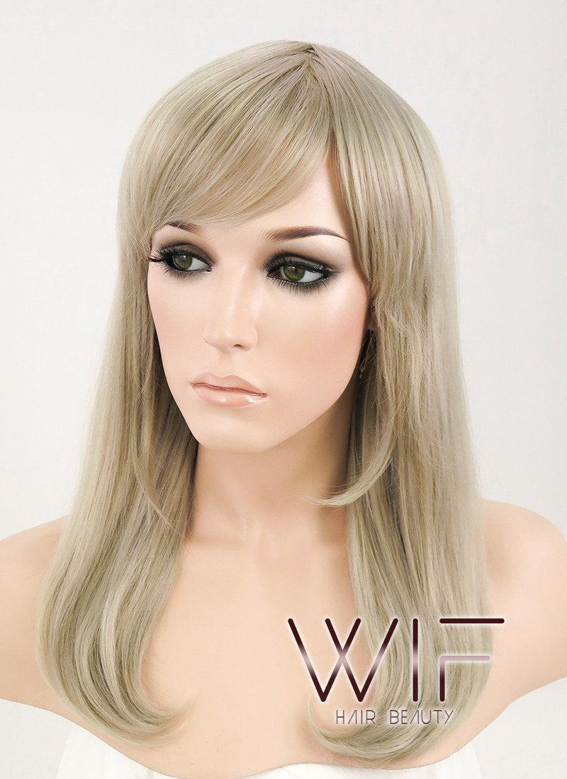 Medium Wavy Ash Blonde Fashion Wig EY149