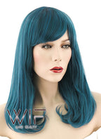 18" Long Wavy Mixed Dark Green Fashion Synthetic Hair Wig EY165