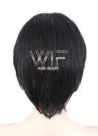 Back View Short Black Wig