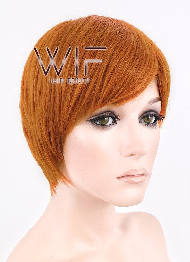 10" Straight Orange Synthetic Wig FB58