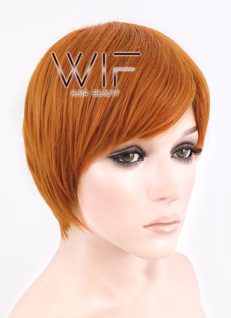 10" Straight Orange Synthetic Wig FB58