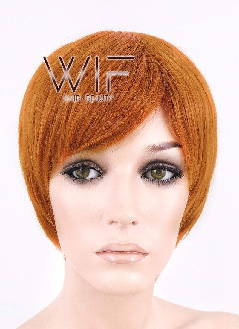 10" Straight Orange Synthetic Wig FB58