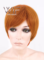 10" Straight Orange Synthetic Wig FB58
