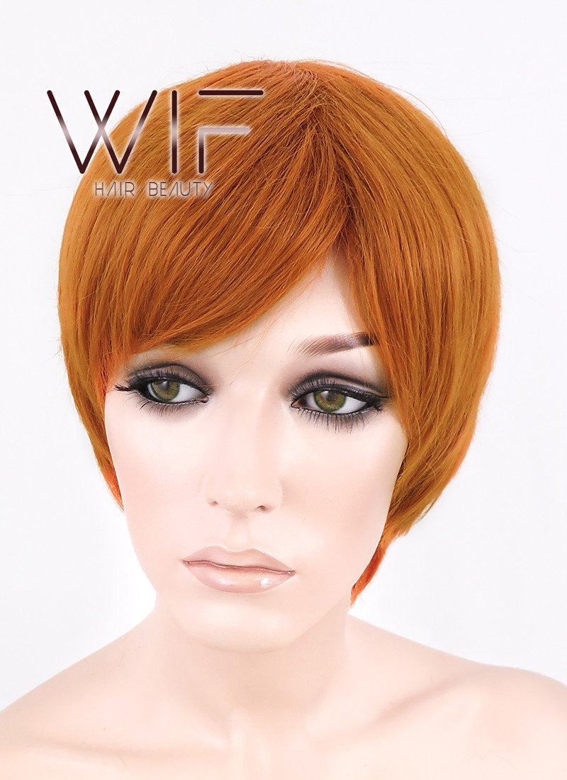10" Straight Orange Synthetic Wig FB58