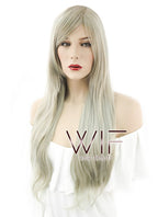 28" Long Wavy Ash Blonde Fashion Synthetic Hair Wig GM149