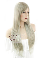 28" Long Wavy Ash Blonde Fashion Synthetic Hair Wig GM149