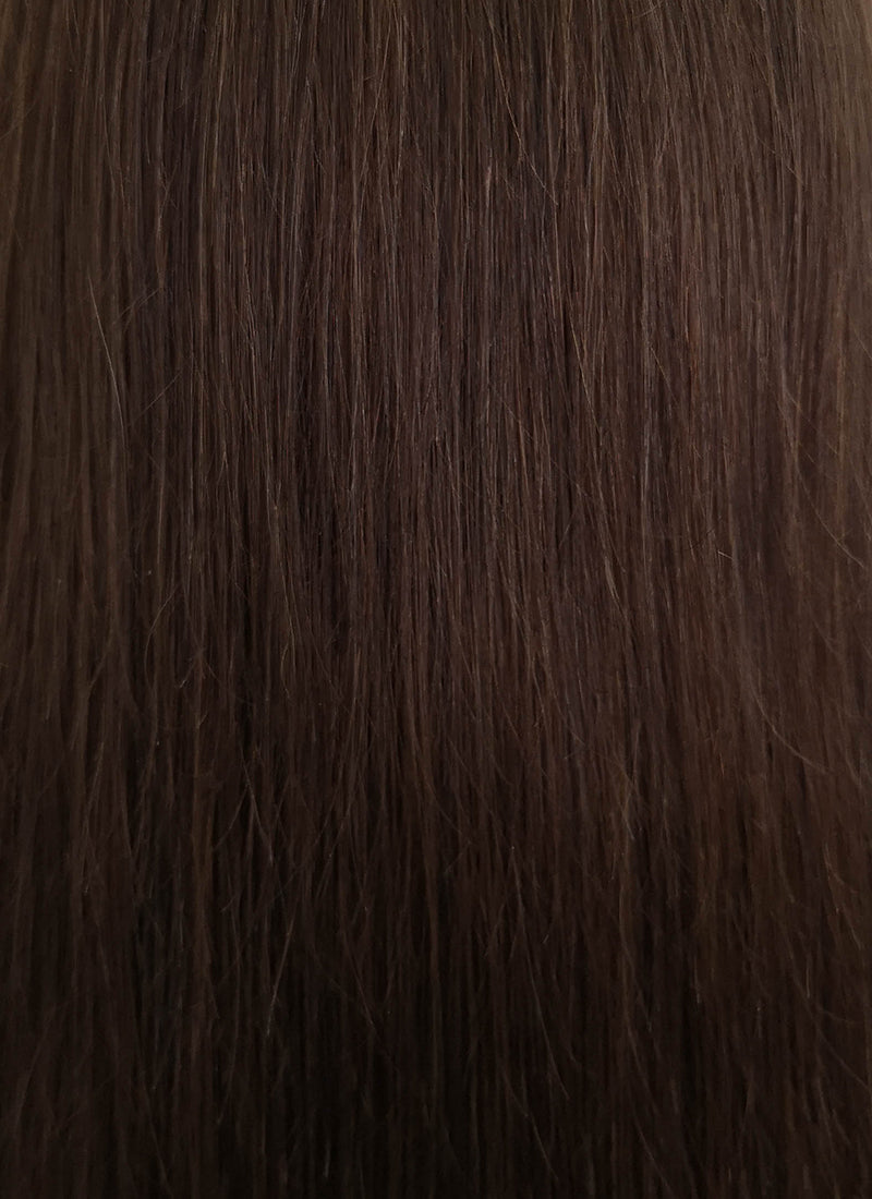 24" Long Straight Chocolate Brown Lace Front Remy Natural Hair Wig HH027