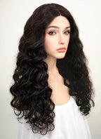 20" Long Curly Lace Front Remy Natural Hair Wig