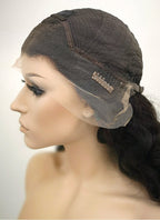 20" Long Curly Lace Front Remy Natural Hair Wig - wifhair