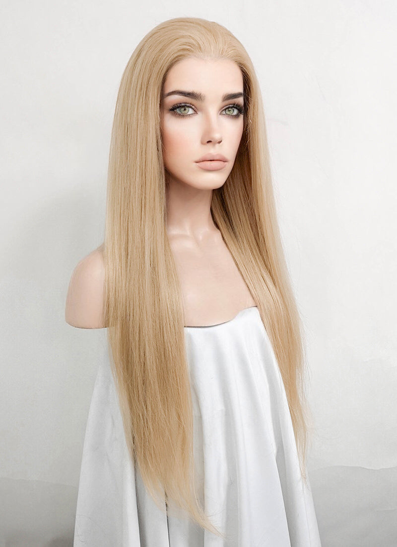 22" Long Straight Dirty Blonde Lace Front Remy Natural Hair Wig HH101