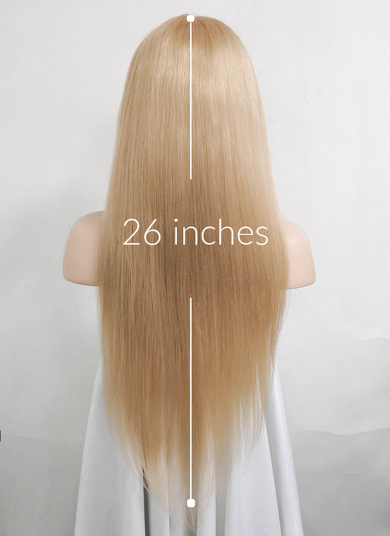 22" Long Straight Dirty Blonde Lace Front Remy Natural Hair Wig HH101
