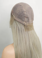20" Long Straight Ash Blonde Lace Front Remy Natural Hair Wig HH103 - wifhair