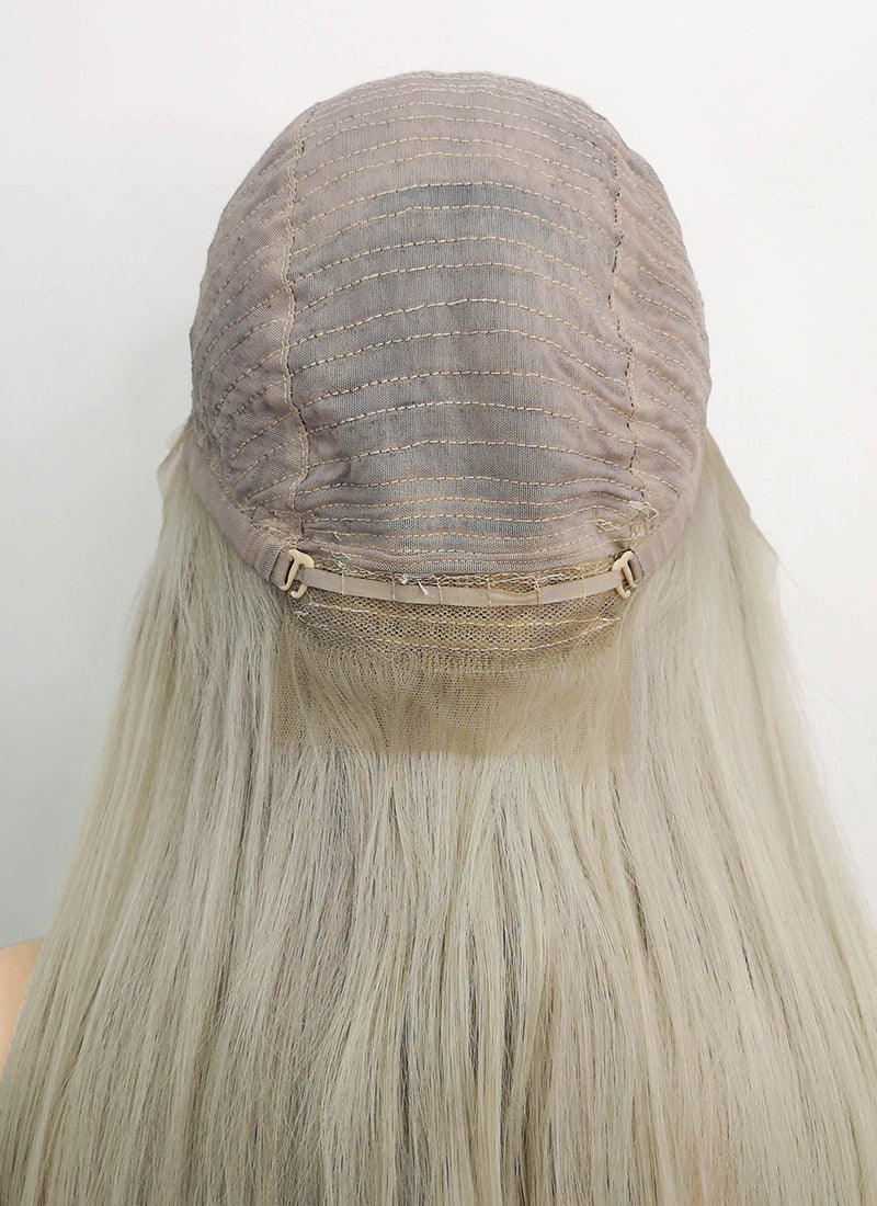 20" Long Straight Ash Blonde Lace Front Remy Natural Hair Wig HH103 - wifhair