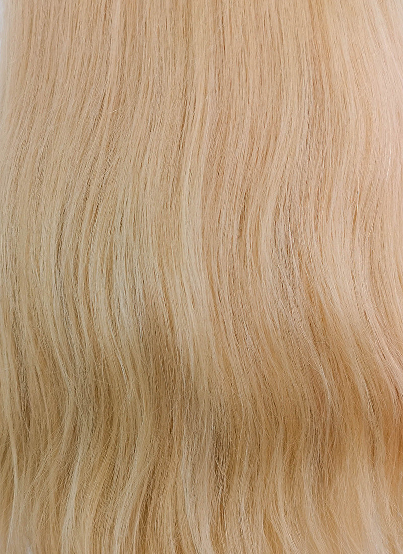 16" Long Curly Honey Blonde Lace Front Remy Natural Hair Wig HH124