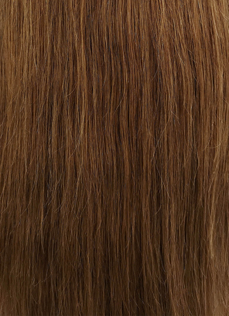 24" Long Straight Chestnut Brown With Dark Roots Lace Front Remy Natural Hair Wig HH136 - wifhair