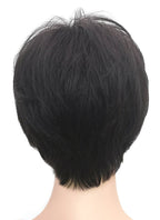 6" Short Layer Natural Black Mono Crown Remy Natural Hair Wig HH153 - wifhair