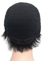 6" Short Layer Natural Black Mono Crown Remy Natural Hair Wig HH153 - wifhair