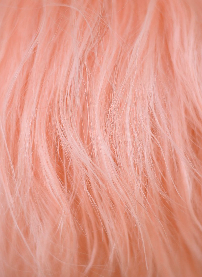 9" Short Layer Peach Pink Mono Crown Virgin Natural Hair Wig HH157 - wifhair