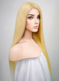 18" Long Straight Blonde Lace Front Remy Natural Hair Wig HH168