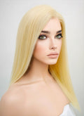 14" Long Straight Blonde Lace Front Remy Natural Hair Wig HH169