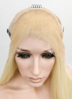 14" Long Straight Blonde Lace Front Remy Natural Hair Wig HH169 - wifhair