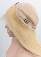 14" Long Straight Blonde Lace Front Remy Natural Hair Wig HH169 - wifhair