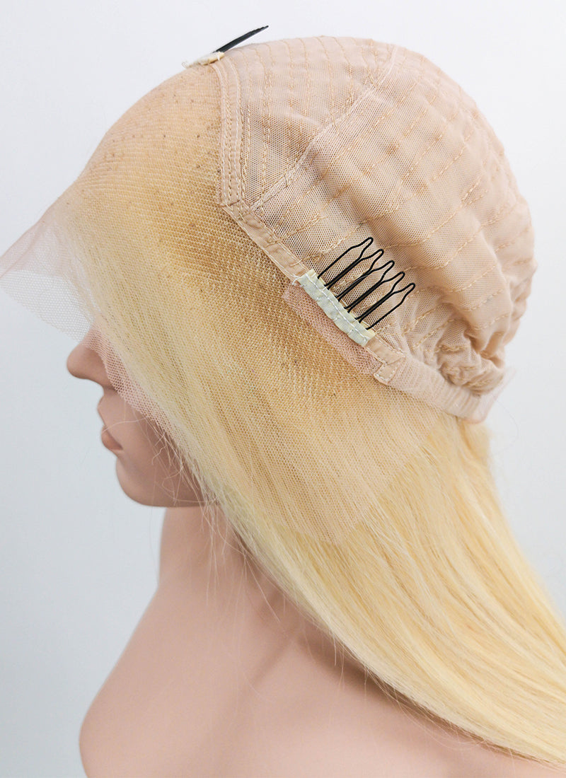 14" Long Straight Blonde Lace Front Remy Natural Hair Wig HH169 - wifhair